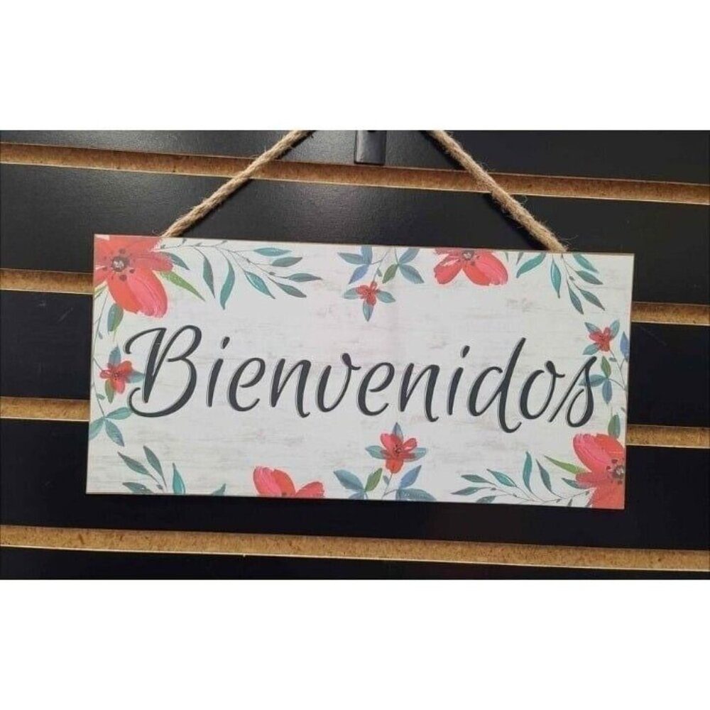 Bienvenidos Wooden Sign, Wall Decor - Picture 1 of 14